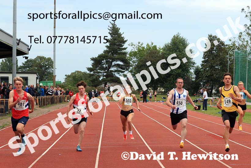 100 metres, 2025 NEGP No 5 Monkton, Wednesday, July 23rd. Photo: David T. Hewitson/Sports for All Pics